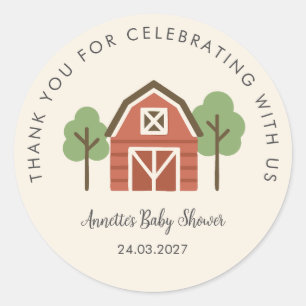 Pegatina Redonda Agradecimientos de Baby Shower a los cafés