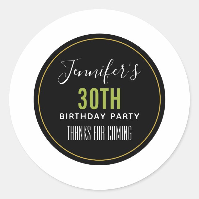 Pegatina Redonda agradecimientos de cumpleaños para la plantilla si (Anverso)