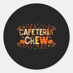 Pegatina Redonda Agradecimientos de la tripulación de la cafetería 