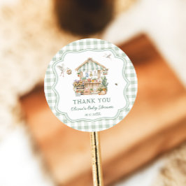 Pegatina Redonda Agradecimientos locales en el mercado Baby Shower 