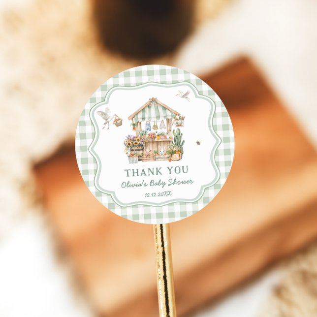 Pegatina Redonda Agradecimientos locales en el mercado Baby Shower  (Subido por el creador)