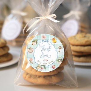 Pegatina Redonda Agradecimientos locales en el mercado Baby Shower 