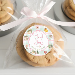 Pegatina Redonda Agradecimientos locales en el mercado Baby Shower 