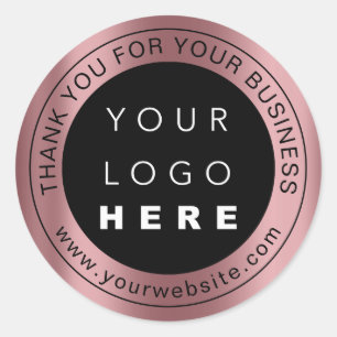 Pegatina Redonda Agradecimientos profesionales de promoción de logo