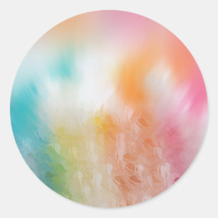 Pegatina Redonda Agrega tu texto Plantilla en blanco abstracta colo