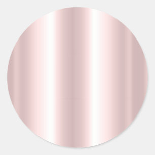 Pegatina Redonda Agrega tu texto Subir logo elegante rosa dorado en
