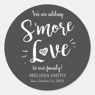 Pegatina Redonda Agregar Baby Shower Smore Love Smores