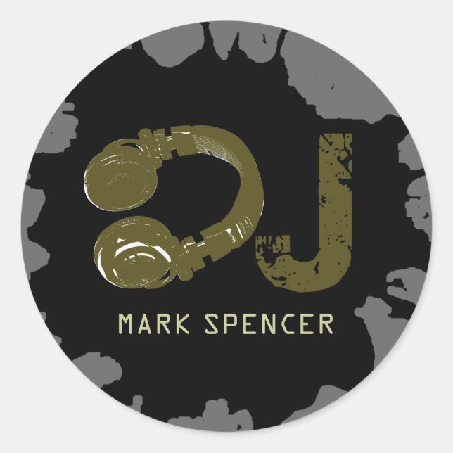 Pegatina Redonda agregar el nombre del DJ (Anverso)