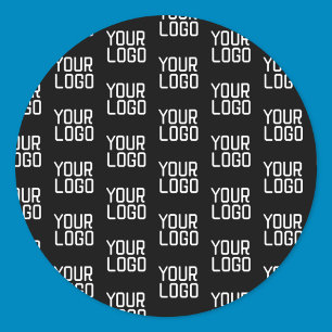 Pegatina Redonda Agregar la plantilla editable de patrón repetitivo