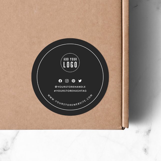 Pegatina Redonda Agregar marca de medios sociales a color de Person (Subido por el creador)