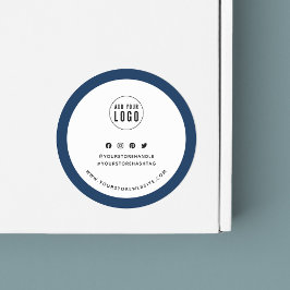 Pegatina Redonda Agregar marca de medios sociales de borde de Perso