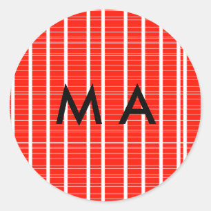 Pegatina Redonda Agregar monograma simple letra de nombre hombre mi