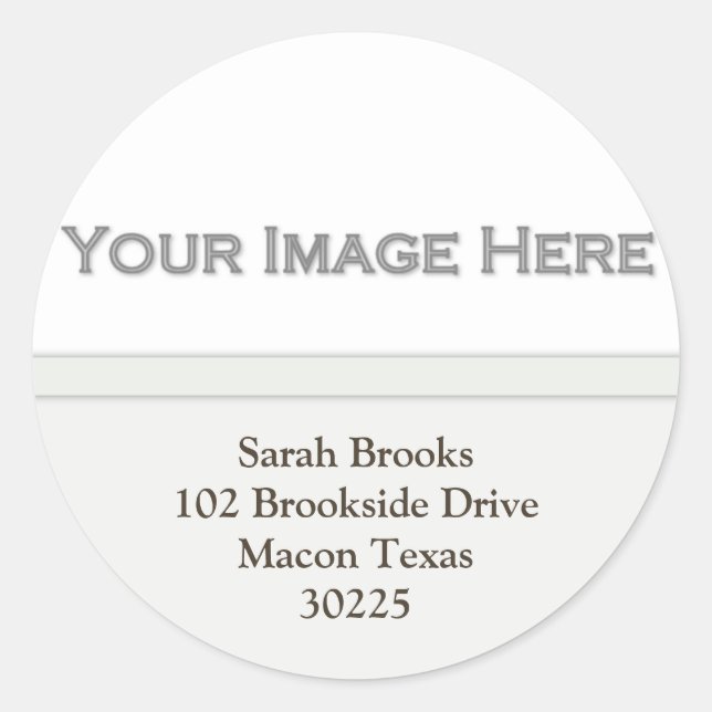 Pegatina Redonda Agregar sus Pegatinas de direcciones de imágenes (Anverso)