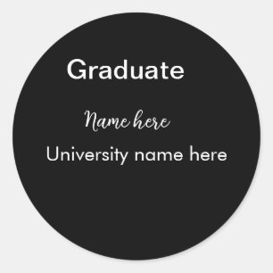Pegatina Redonda agregar texto simple graduado agregar nombre escol