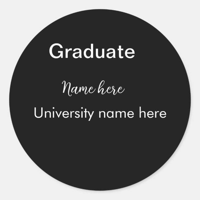 Pegatina Redonda agregar texto simple graduado agregar nombre escol (Anverso)