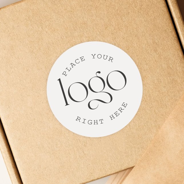 Pegatina Redonda Agregue su propio logotipo comercial personalizado (add your own business logo personalized sticker)