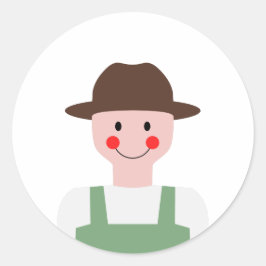 Pegatina Redonda Agricultor