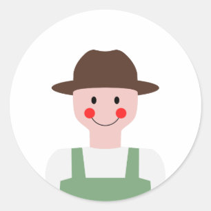 Pegatina Redonda Agricultor