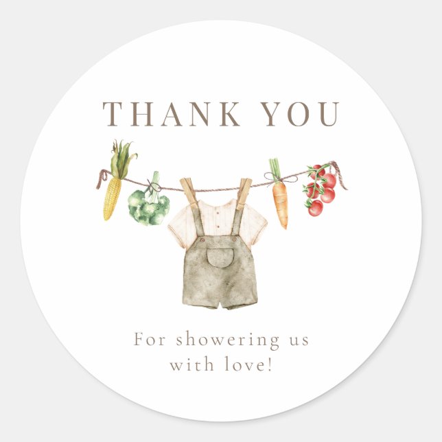 Pegatina Redonda Agricultores De Crecimiento Local Comercializan Li (Anverso)