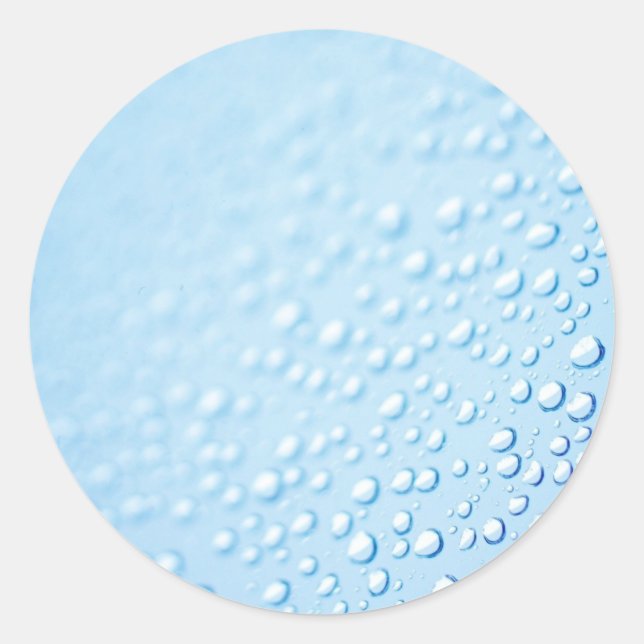 Pegatina Redonda Agua Cae Lluvia Lluvia Macrofoto Resumen Verano (Anverso)