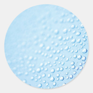 Pegatina Redonda Agua cae Lluvia Macrofoto Resumen De Verano