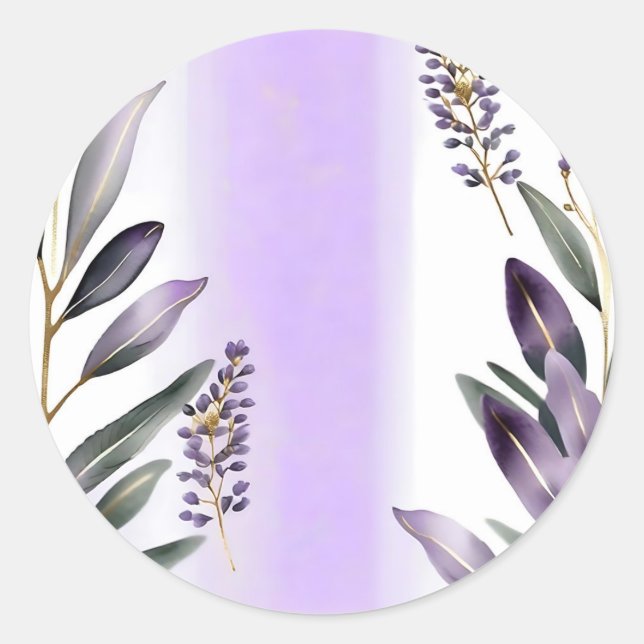 Pegatina Redonda Agua de lavanda y eucalipto (Anverso)
