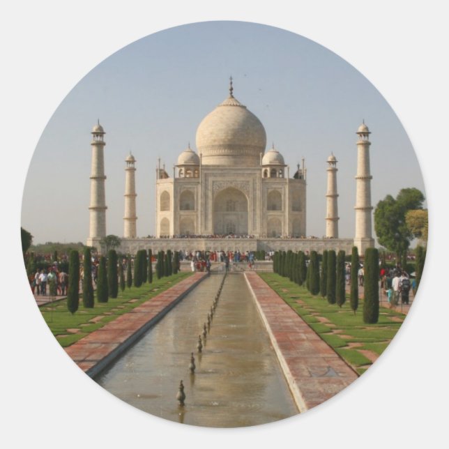 Pegatina Redonda agua de taj mahal (Anverso)