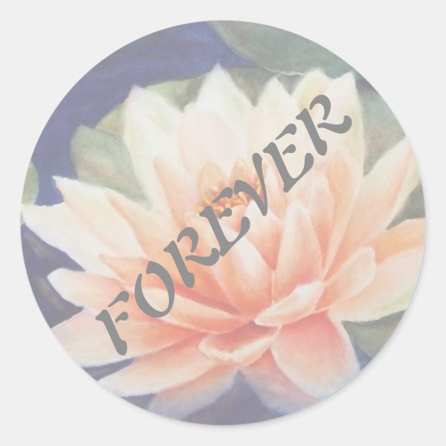 Pegatina Redonda AGUA naranja LILY WEDDING STICKERS (Anverso)