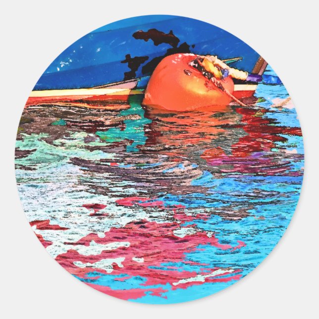 PEGATINA REDONDA AGUA TRANQUILA (Anverso)