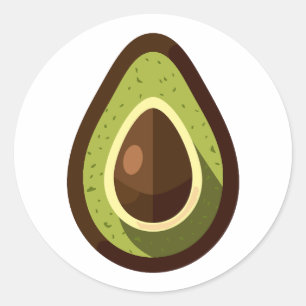 Pegatina Redonda aguacate