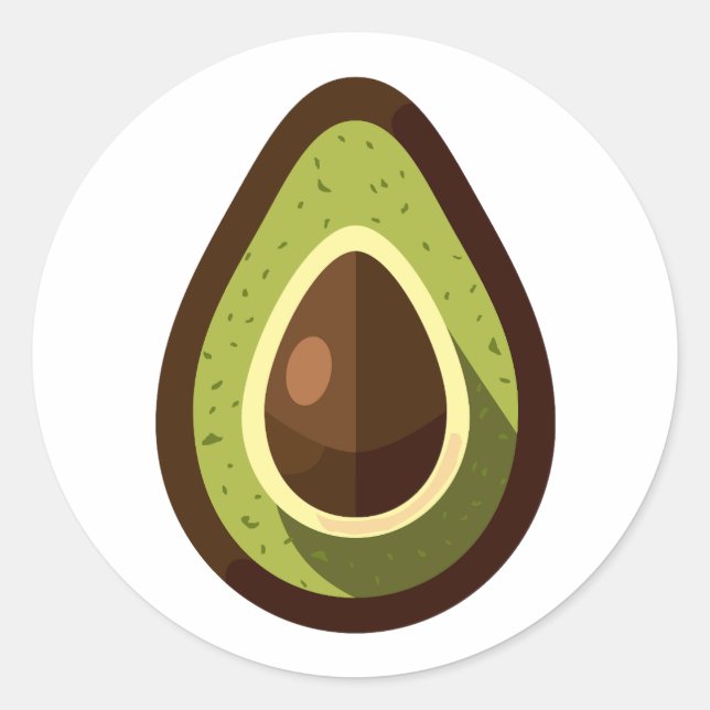 Pegatina Redonda aguacate (Anverso)