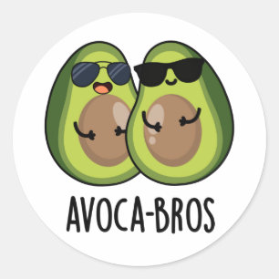 Pegatina Redonda Aguacate a-bros Funny Aguacate Pun