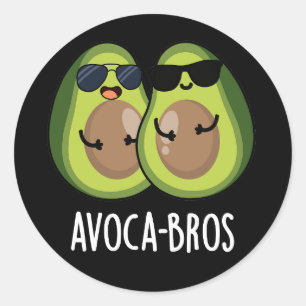 Pegatina Redonda Aguacate a-bros Funny Aguacate Pun Dark BG