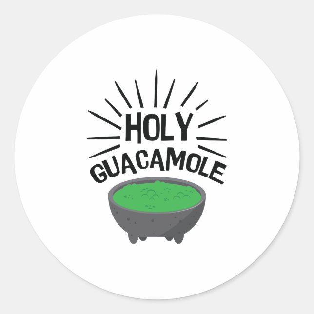Pegatina Redonda Aguacate divertido del Guacamole de la ensalada (Anverso)