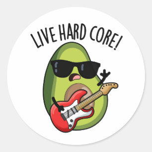 Pegatina Redonda Aguacate Divertido Pun Rock De Corazón Fuerte 