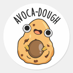 Pegatina Redonda Aguacate-dough Funny Aguacate Pun