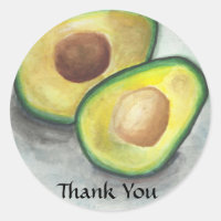 Aguacate en acuarela Gracias