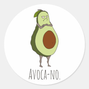 Pegatina Redonda Aguacate-no: Aguacate Grumpy
