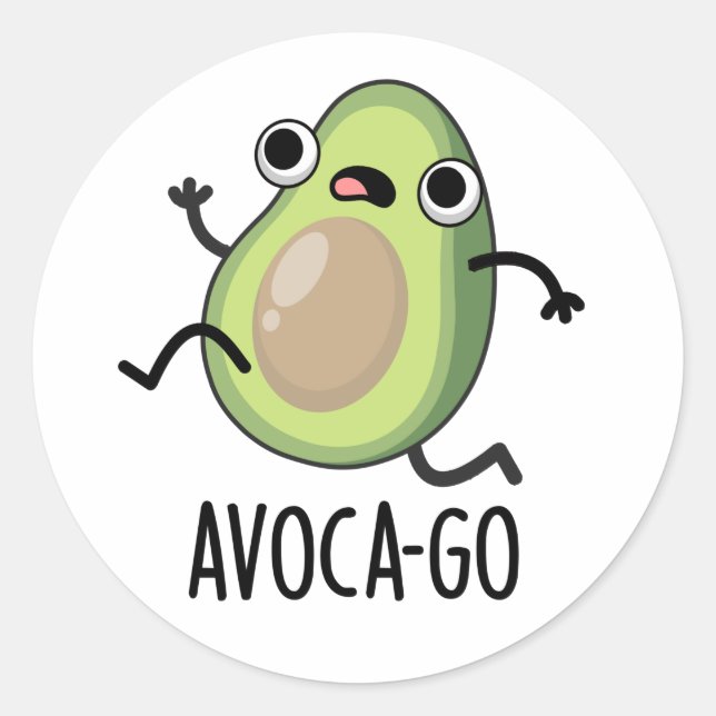 Pegatina Redonda Aguacate Pun (Anverso)