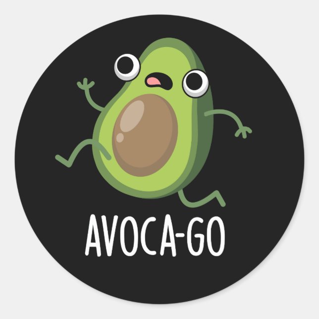Pegatina Redonda Aguacate Pun Dark BG (Anverso)