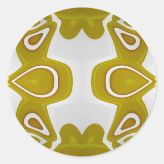 Pegatina Redonda ~ Aguacate y Fractal Blanco ~