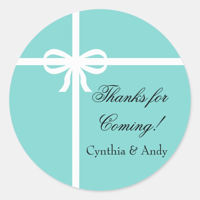 Pegatina Redonda Aguamarina y pegatinas del favor de la cinta (Anverso)