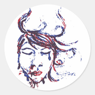 Pegatina Redonda aguas oscuras