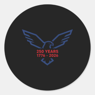 Pegatina Redonda Águila 250 años 1776-2026 Cumpleaños 250 Minimalis