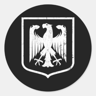 Pegatina Redonda Águila alemana - Escudo de armas de Deutschland