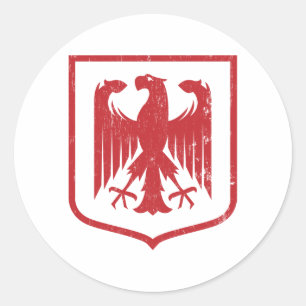 Pegatina Redonda Águila alemana - Escudo de armas de Deutschland