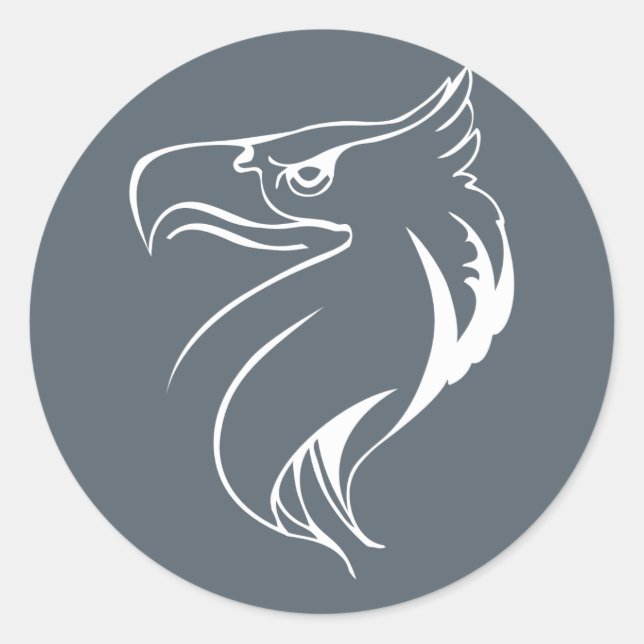 Pegatina Redonda Águila blanca (Anverso)