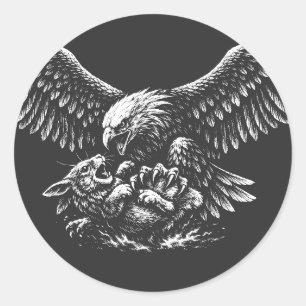 Pegatina Redonda Águila de Cenizas by BurnsInHell