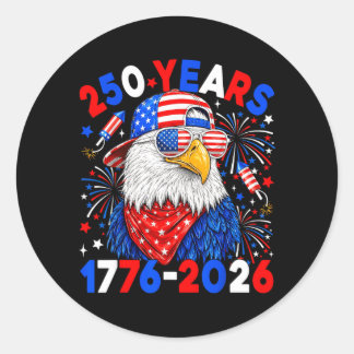 Pegatina Redonda Aguila del 250 Aniversario 250 Años 4 de Julio Niñ
