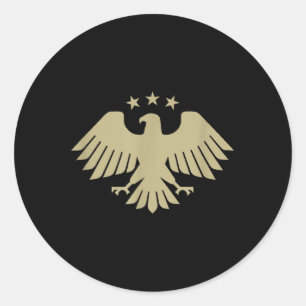 Pegatina Redonda Águila dorada siria - Emblema nacional